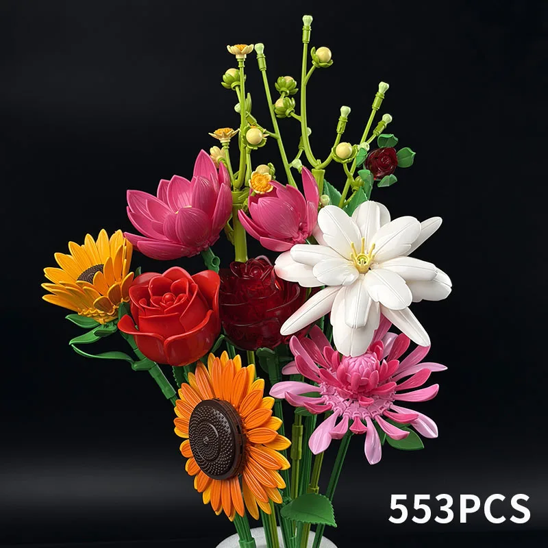 Handmade Everlasting Flower Building Blocks, Mixed Lotus, Rose & Sunflower Bricks, Creative DIY Bouquet Gift for Mom, Wife & Flo
Handmade Everlasting Flower Building Blocks, Mixed Lotus, Rose & Sunflower Bricks, Creative DIY Bouquet Gift for Mom, Wife & Flo