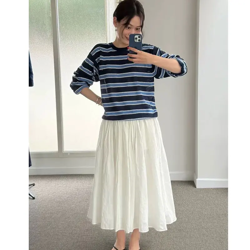 Retro Versatile Dongda Gate 25 Autumn round Ne Color Blo Striped Loose Long Sve Knitted Sweater Women Casual Sle Loo... 
Retro Versatile Dongda Gate 25 Autumn round Ne Color Blo Striped Loose Long Sve Knitted Sweater Women Casual Sle Loo...