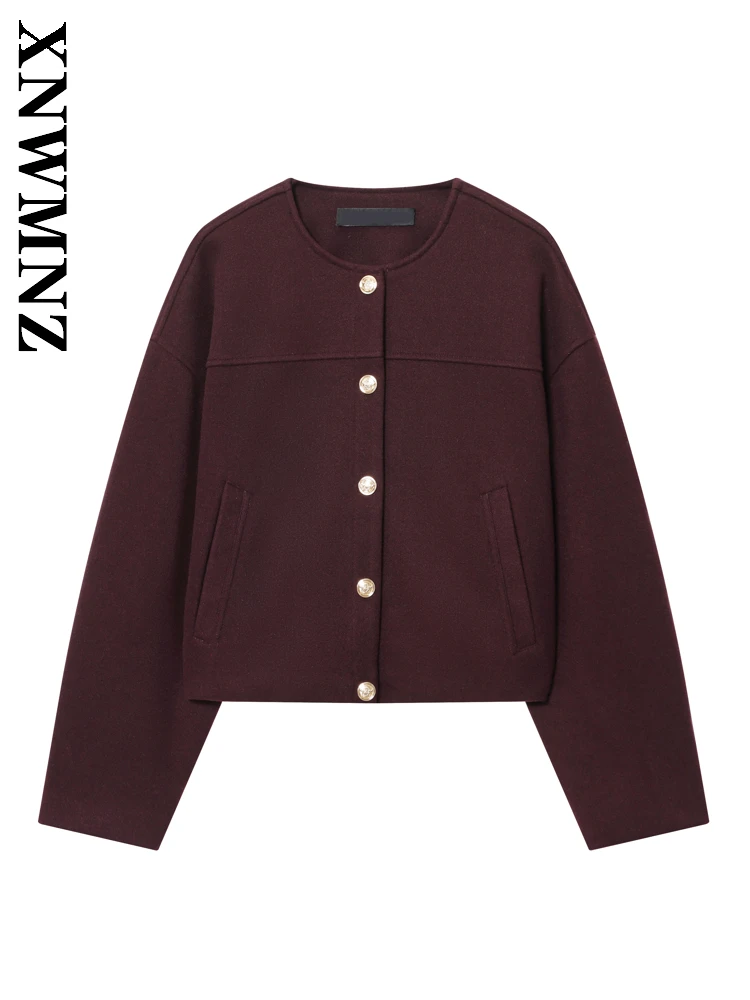 XNWMNZ 2025 Winter Lady Commuting Casual Long Sleeve O-Collar Jacket Vintage Simple Autumn Women Clothing Burgundy Fashion Coat
XNWMNZ 2025 Winter Lady Commuting Casual Long Sleeve O-Collar Jacket Vintage Simple Autumn Women Clothing Burgundy Fashion Coat