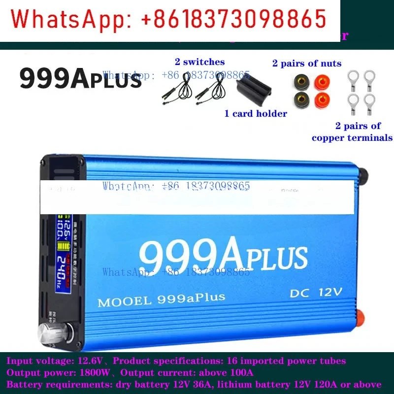 Инвертор SAMUS 999APLUS мощностью 1800 Вт, мощный электронный усилитель, преобразователь мощности 12,6 В, выходной ток: 100 А или более
Инвертор SAMUS 999APLUS мощностью 1800 Вт, мощный электронный усилитель, преобразователь мощности 12,6 В, выходной ток: 100 А или более