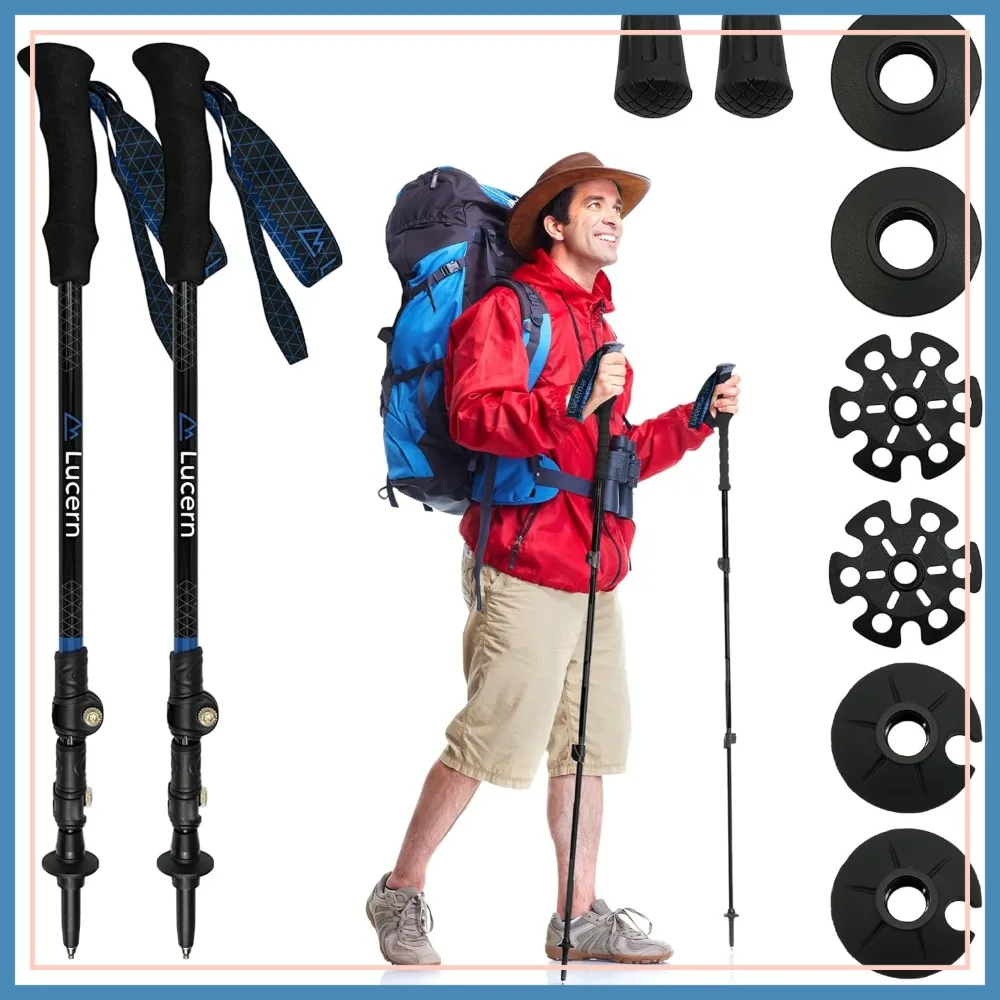 Ultralight 6.5 oz Carbon Trekking Poles for Hiking, Anti-Shock, Durable, Adjustable 26-53 in
Ultralight 6.5 oz Carbon Trekking Poles for Hiking, Anti-Shock, Durable, Adjustable 26-53 in