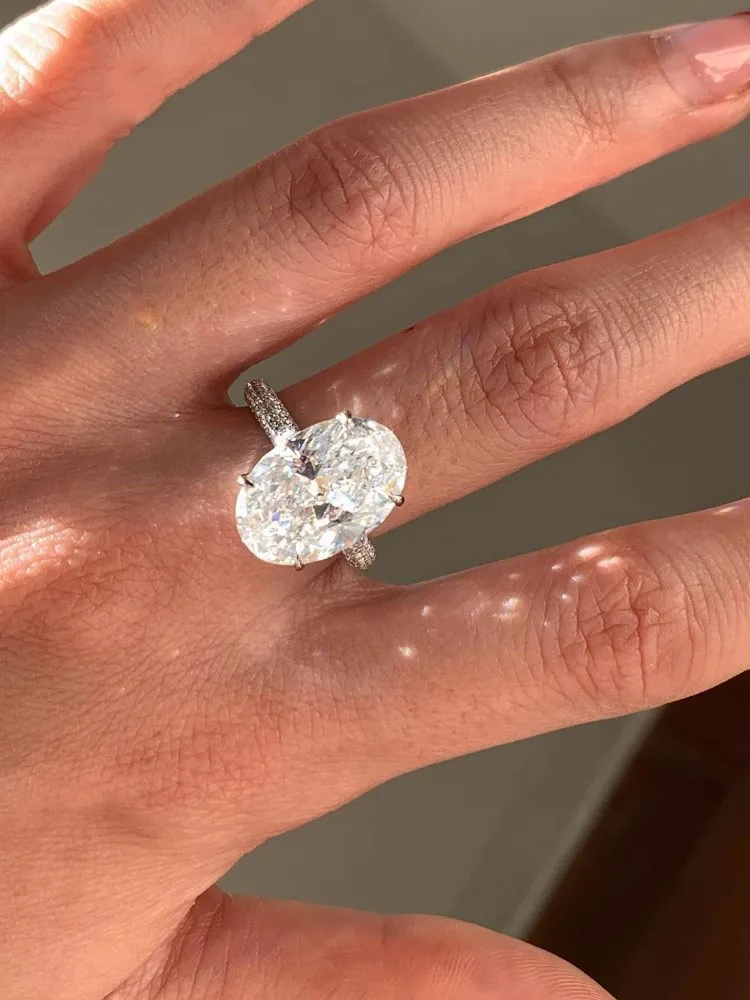 3Ct Solid 18K White Gold Ring Lab Growing Diamond Ring Oval shape D VS1 Wedding Engagement Ring
3Ct Solid 18K White Gold Ring Lab Growing Diamond Ring Oval shape D VS1 Wedding Engagement Ring