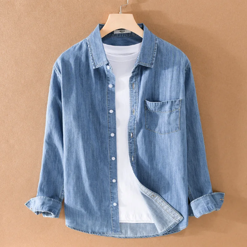 Autumn Spring 100% Cotton Loose Denim Mens Casual Shirts Long Sleeve Work Shirts For Man 2026 Fashion Clothing Spring
Autumn Spring 100% Cotton Loose Denim Mens Casual Shirts Long Sleeve Work Shirts For Man 2026 Fashion Clothing Spring