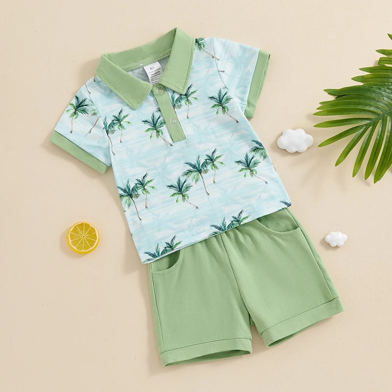 Baby Boys Shorts Set Short Sleeve Tree Print Shirt with Elastic Waist Shorts Summer Outfit
Baby Boys Shorts Set Short Sleeve Tree Print Shirt with Elastic Waist Shorts Summer Outfit