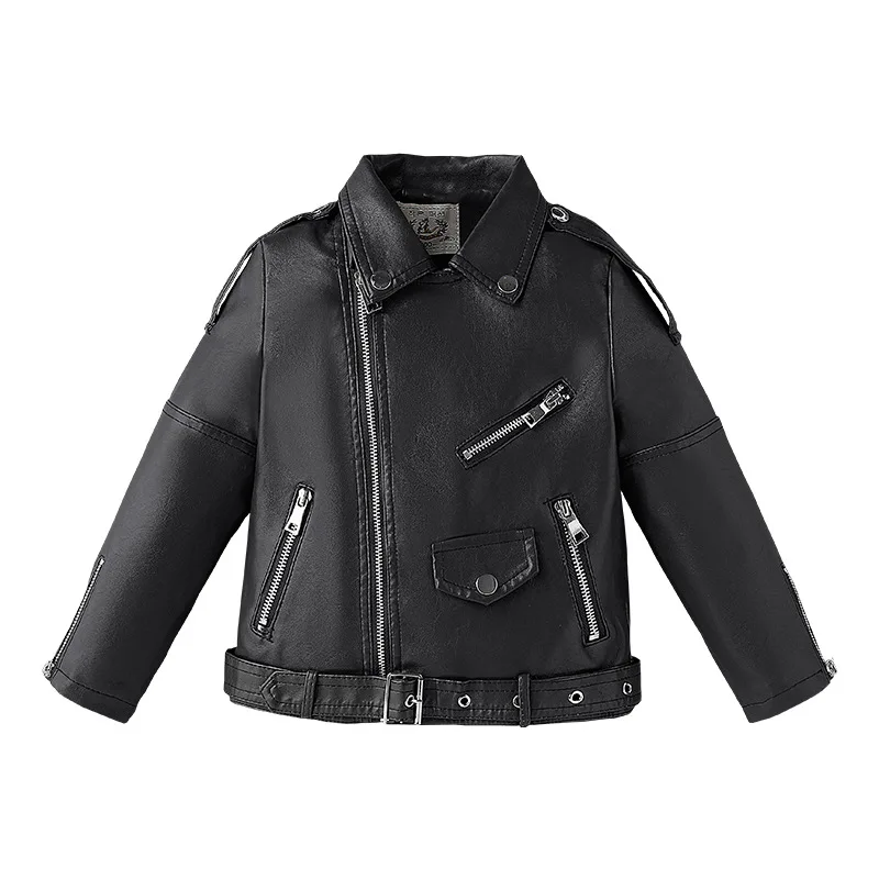 Girls Motorcycle Leather Jacket Children's Spring Autumn New Korean Fashion Coats Kids Belt Rivets Tops
Girls Motorcycle Leather Jacket Children's Spring Autumn New Korean Fashion Coats Kids Belt Rivets Tops
