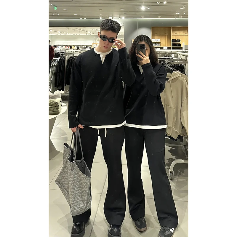 Black Long Sleeve Hoodie Spring Autumn New Style Men's Couple Top Cleanfit Waffle Pattern Casual Loose Fit round Neck T-shirt
Black Long Sleeve Hoodie Spring Autumn New Style Men's Couple Top Cleanfit Waffle Pattern Casual Loose Fit round Neck T-shirt