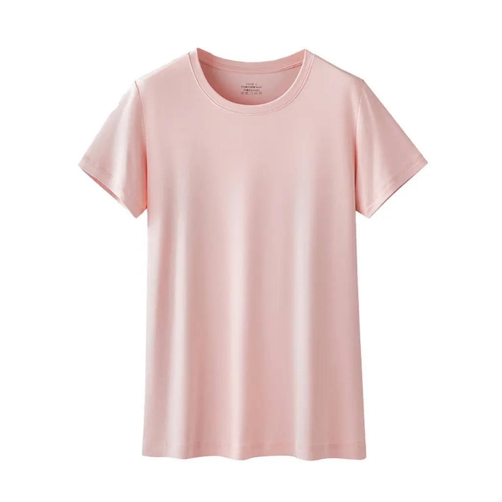 Women's Double-Sided Modal Short-Sleeved T-Shirt 60 Count Pure Color round Neck Casual Top for Spring And Summer
Women's Double-Sided Modal Short-Sleeved T-Shirt 60 Count Pure Color round Neck Casual Top for Spring And Summer