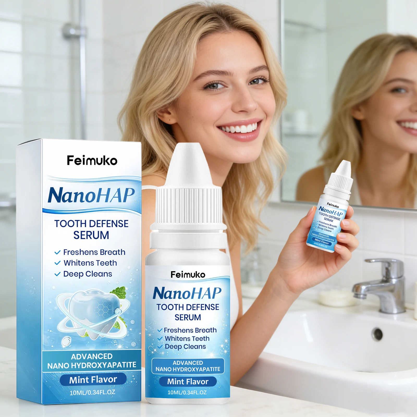 Nano Hydroxyapatite Dental Care Serum Gentle Cleansing Whiten Teeth Gum Repair Fresh Breath Brighter Smile Tooth Defense Serum
Nano Hydroxyapatite Dental Care Serum Gentle Cleansing Whiten Teeth Gum Repair Fresh Breath Brighter Smile Tooth Defense Serum