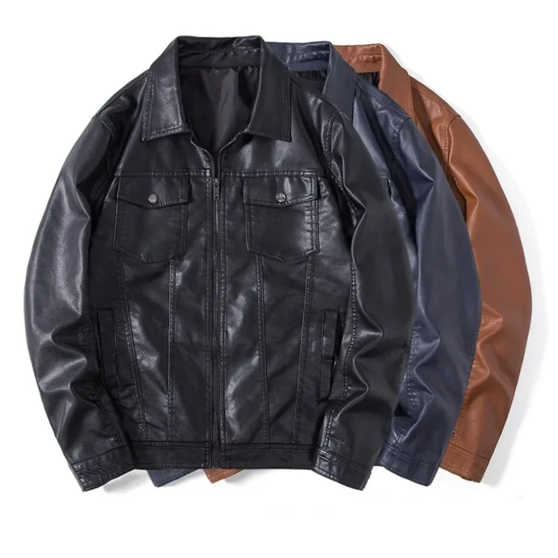 2023 Men's Leather Clothes Spring and Autumn Korean Edition Trendy and Handsome Motorcycle Coat Lapel Leather Jacket
2023 Men's Leather Clothes Spring and Autumn Korean Edition Trendy and Handsome Motorcycle Coat Lapel Leather Jacket
