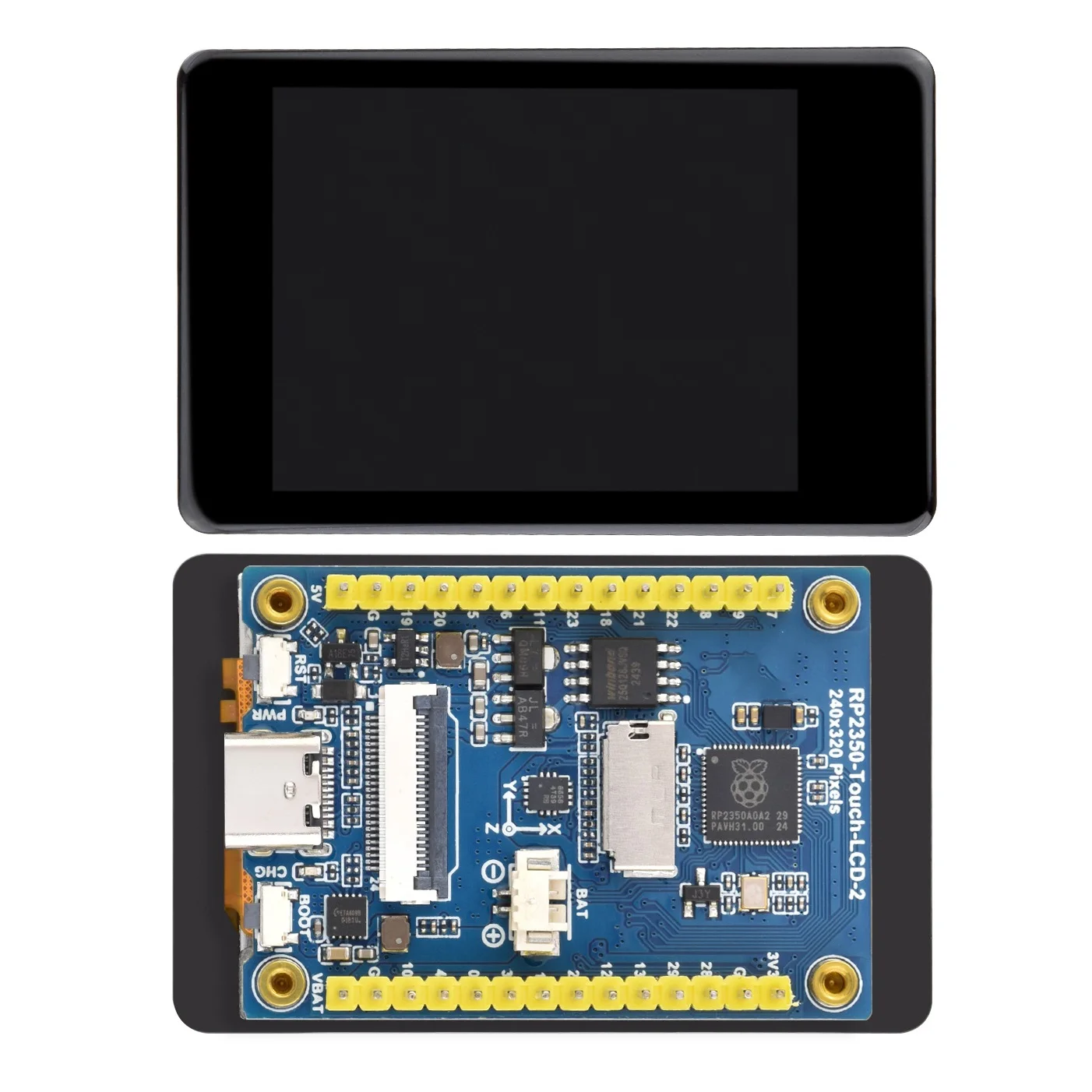 RP2350 2inch Capacitive Touch Display Development Board, 240×320 Pixels, IPS Panel, 262K Color, Onboard Camera Interface
RP2350 2inch Capacitive Touch Display Development Board, 240×320 Pixels, IPS Panel, 262K Color, Onboard Camera Interface