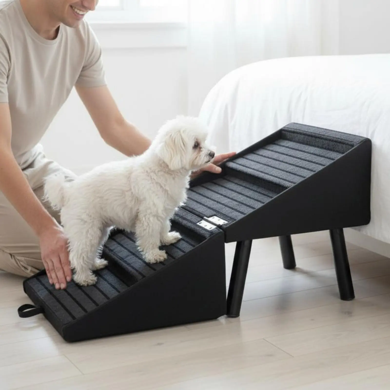 2-in-1 Dog Ramp Stool Non-Slip Surface Foldable Pet Ramp Transformable Pet Steps Space-Saving for Felines, Bedroom
2-in-1 Dog Ramp Stool Non-Slip Surface Foldable Pet Ramp Transformable Pet Steps Space-Saving for Felines, Bedroom