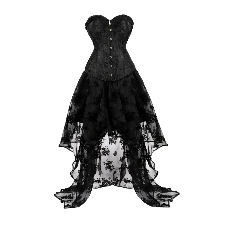 Сексуальный женский корсет на шнуровке с завышенной талией, топ-бюстье, нижнее белье из тюля, длинная юбка с нерегулярным цветочным принтом, бурлеск, сексуальное корсетное платье размера плюс
Сексуальный женский корсет на шнуровке с завышенной талией, топ-бюстье, нижнее белье из тюля, длинная юбка с нерегулярным цветочным принтом, бурлеск, сексуальное корсетное платье размера плюс