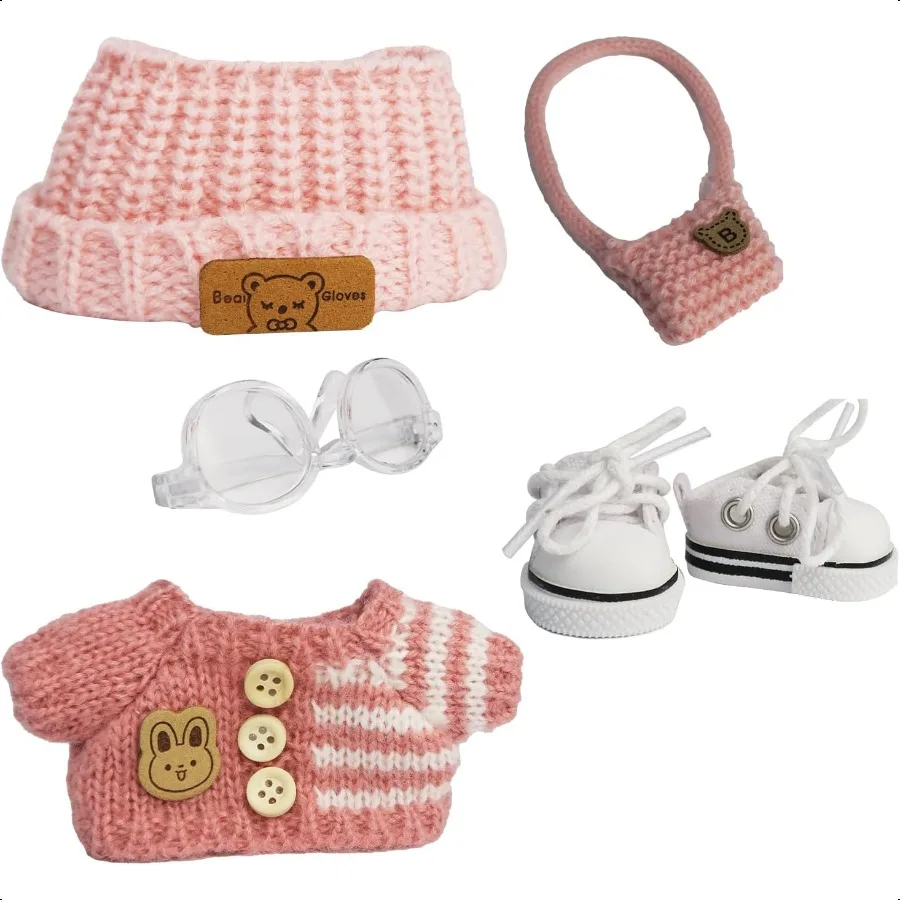 Cloth for 15cm 17cm Doll5Piece Handcrafted Crochet Clothes Outfit for Doll NO Doll Light Pink Clothes + Light Pink BearShaped V
Cloth for 15cm 17cm Doll5Piece Handcrafted Crochet Clothes Outfit for Doll NO Doll Light Pink Clothes + Light Pink BearShaped V