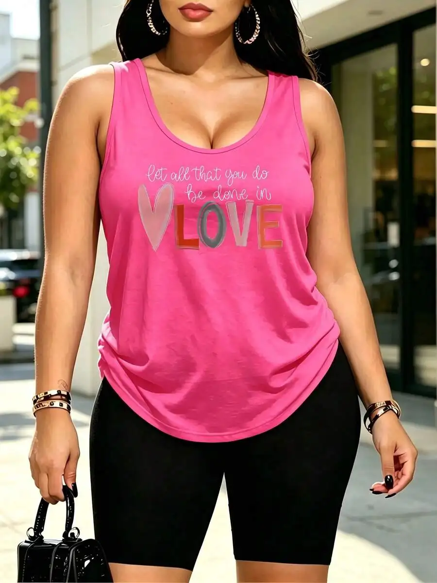 Plus Size 2 Piece Tank Top Set For Women, Casual Summer Workout Loungewear
Plus Size 2 Piece Tank Top Set For Women, Casual Summer Workout Loungewear