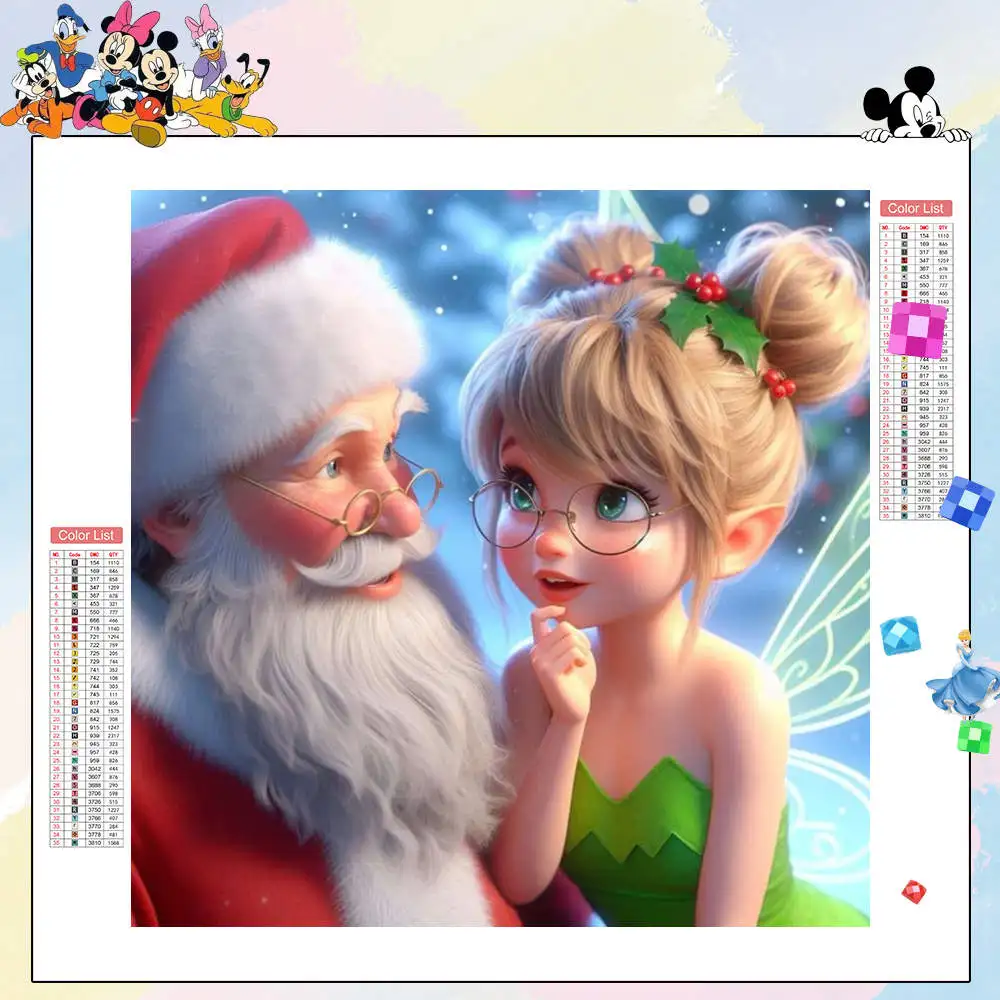 Disney Diamond Painting Kits Tinker Bell Santa Sparkling Acrylic Rhinestone Picture 5D Full Round Diamond Embroidery Art Cartoon
Disney Diamond Painting Kits Tinker Bell Santa Sparkling Acrylic Rhinestone Picture 5D Full Round Diamond Embroidery Art Cartoon