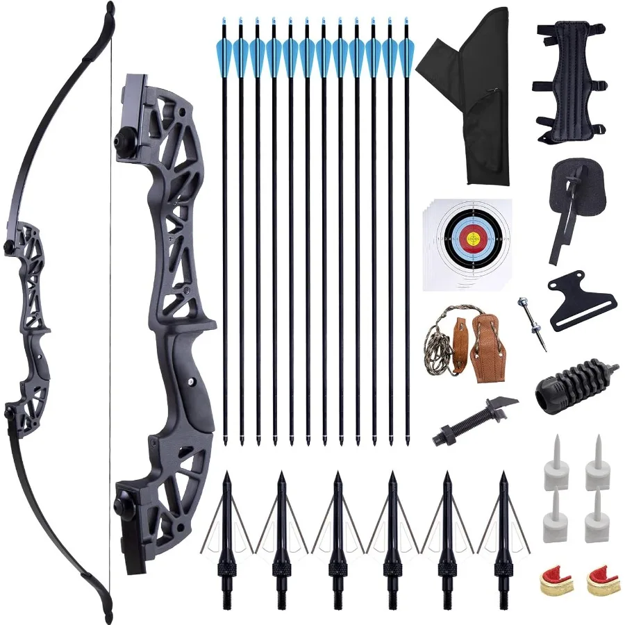 52" Bow and Arrow Set for Adults Archery Recurve Bows Beginner Right and Left Handed Takedown Recurve Bow with 12 Carbon Fiber
52" Bow and Arrow Set for Adults Archery Recurve Bows Beginner Right and Left Handed Takedown Recurve Bow with 12 Carbon Fiber