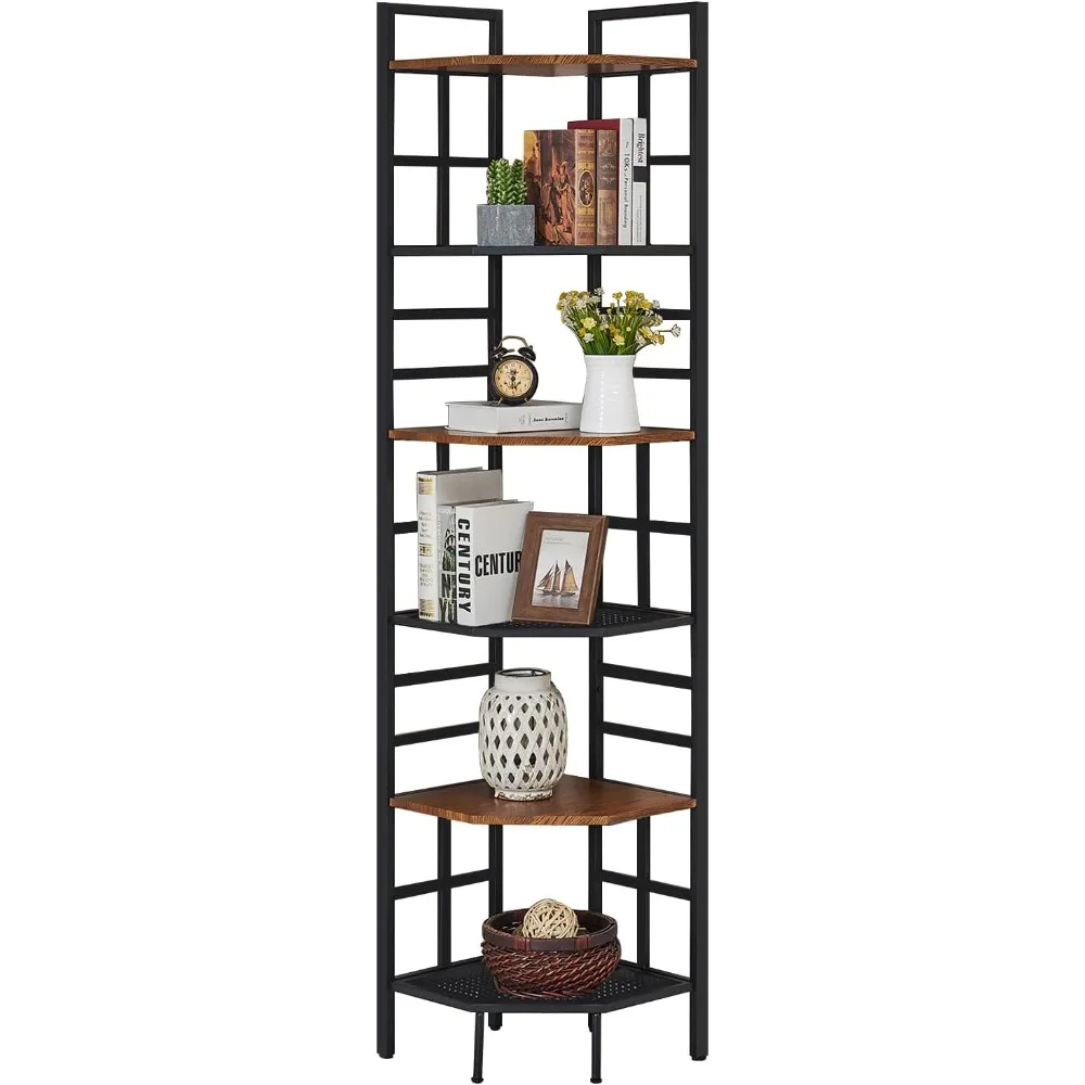 HOMISSUE Corner Shelf, 6 Tier Industrial Tall Corner Bookshelf, Corner Bookcase with Metal Frame and MDF Board
HOMISSUE Corner Shelf, 6 Tier Industrial Tall Corner Bookshelf, Corner Bookcase with Metal Frame and MDF Board