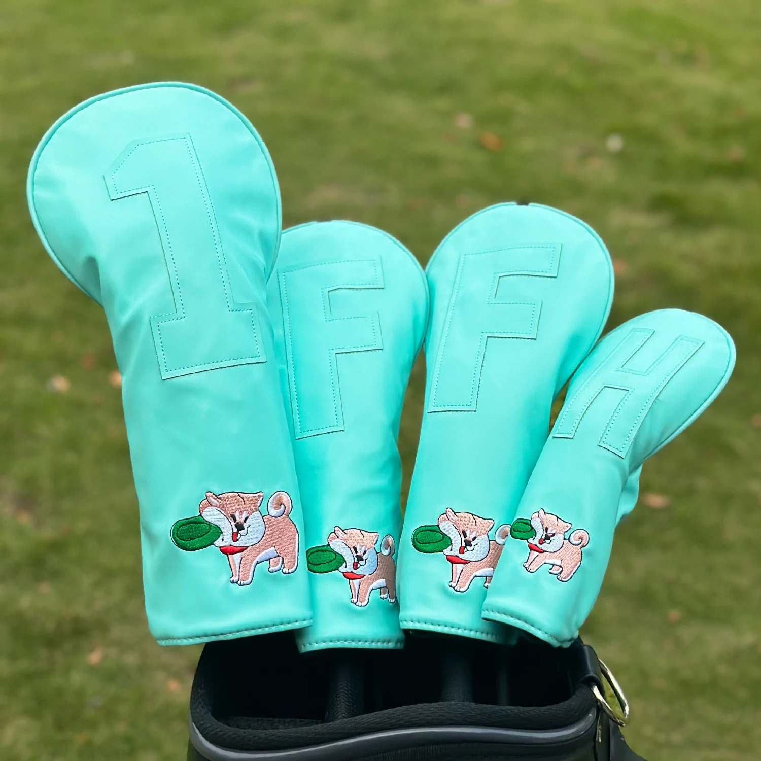 Limited edition blue golf club protective case, cute pink puppy design, stylish and durable, protecting your golf club
Limited edition blue golf club protective case, cute pink puppy design, stylish and durable, protecting your golf club