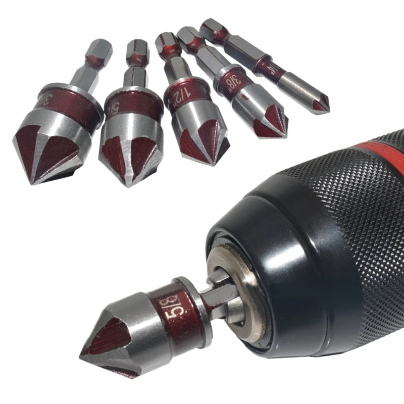 Efficient 82° Countersink Bit 3/4" 5/8" 1/2" 3/8" & 1/4" Champer set Effective Hole Drilling in Various Work Scenarios M4YD
Efficient 82° Countersink Bit 3/4" 5/8" 1/2" 3/8" & 1/4" Champer set Effective Hole Drilling in Various Work Scenarios M4YD