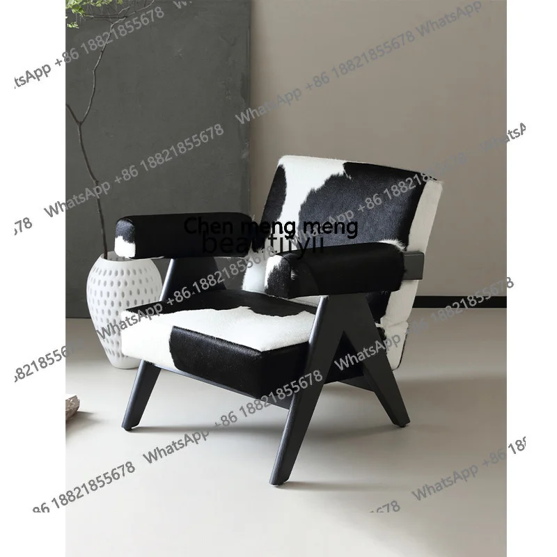 Italian minimalist sofa chair single retro solid wood leisure chair, milk cowhide living room light luxury negotiation H H
Italian minimalist sofa chair single retro solid wood leisure chair, milk cowhide living room light luxury negotiation H H