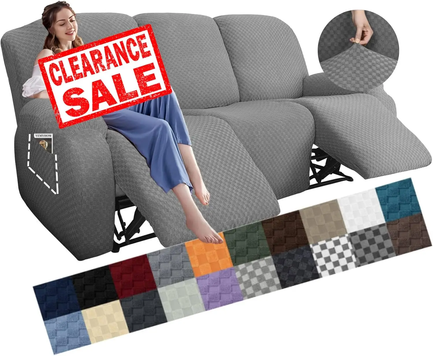 8 Pieces Stretch Recliner Sofa Cover Latest Jacquard Reclining Couch Cover With Side Pocket Anti-Slip Fitted 3 Cushion
8 Pieces Stretch Recliner Sofa Cover Latest Jacquard Reclining Couch Cover With Side Pocket Anti-Slip Fitted 3 Cushion