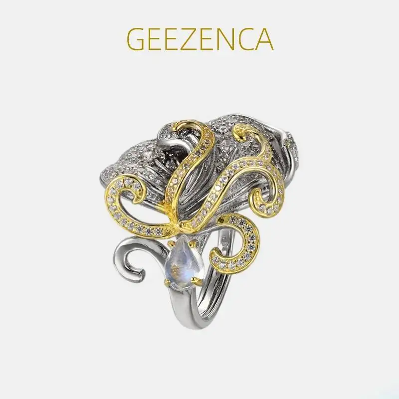 GEEZENCA Natural Moonstone 925 Silver 5A Zircon Butterfly Rings For Women Two Tone Exaggerated Big Cocktail Luxury Ring 2023 New
GEEZENCA Natural Moonstone 925 Silver 5A Zircon Butterfly Rings For Women Two Tone Exaggerated Big Cocktail Luxury Ring 2023 New
