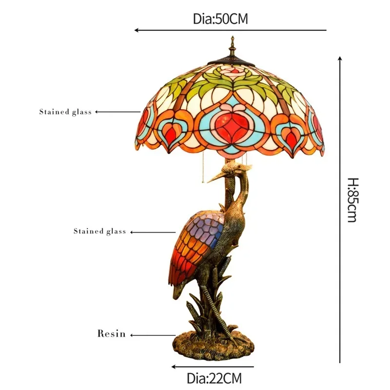 Tiffany Creative Stained Glass Living Room Restaurant Hotel Peach Decorative Large Table Lamp Crane Art Lamp
Tiffany Creative Stained Glass Living Room Restaurant Hotel Peach Decorative Large Table Lamp Crane Art Lamp