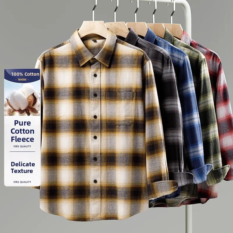 New Men's Casual Cotton Flannel Plaid irt Long Sve Vintage Sle Comfortable Fit Busin Wind Pure Color Autumn Winter
New Men's Casual Cotton Flannel Plaid irt Long Sve Vintage Sle Comfortable Fit Busin Wind Pure Color Autumn Winter