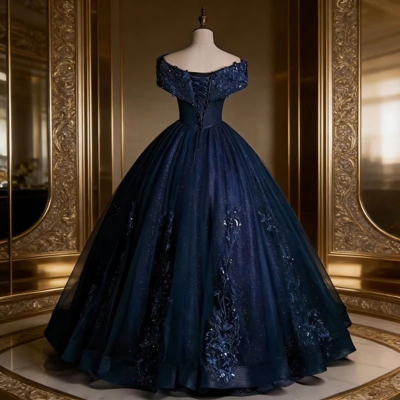 2026 Temperament Navy Blue Solo, Fluffy Skirt, One Shoulder Vocal Art Exam Performance Dress, Annual Meeting Dress Customization
2026 Temperament Navy Blue Solo, Fluffy Skirt, One Shoulder Vocal Art Exam Performance Dress, Annual Meeting Dress Customization