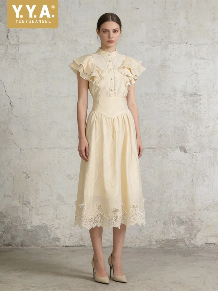 Spring Women Elegant Sets Stand Collar Single Breasted Ruffles Sleeve Tops Outfits High Waist Mid-Calf Length Skirt Matching Set
Spring Women Elegant Sets Stand Collar Single Breasted Ruffles Sleeve Tops Outfits High Waist Mid-Calf Length Skirt Matching Set