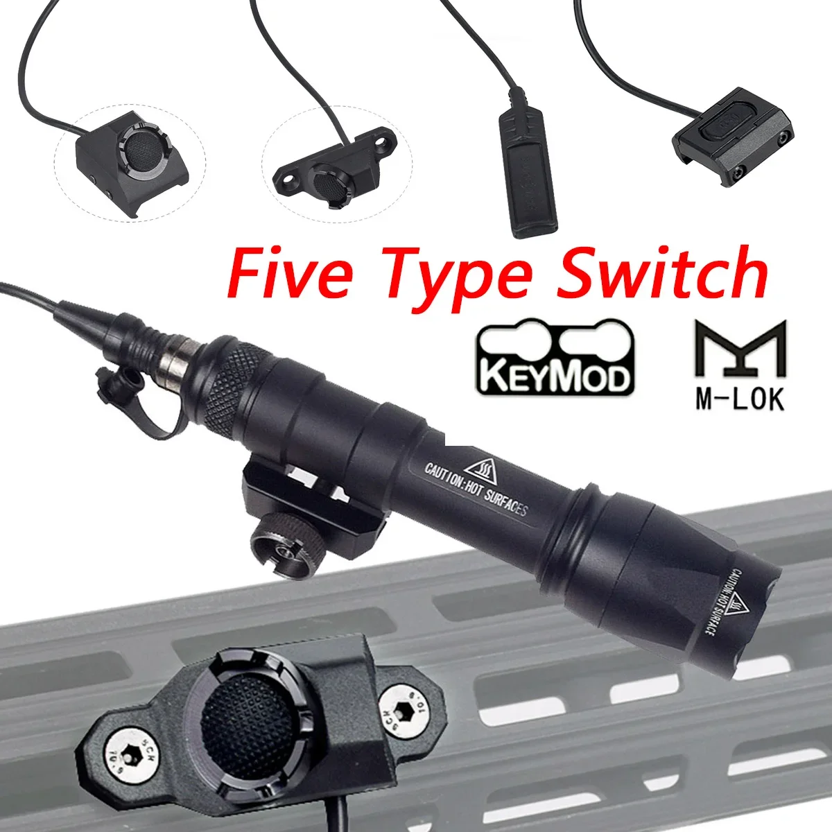 Tactical Surefire M600 Flashlight UNITY Hot Button Remote Pressure Keymod Switch SF Plug Rifle Airsoft Scout Weapon Lights
Tactical Surefire M600 Flashlight UNITY Hot Button Remote Pressure Keymod Switch SF Plug Rifle Airsoft Scout Weapon Lights