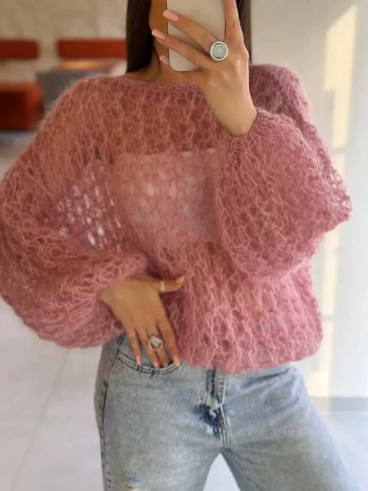 MCDV Fashion Hollow Out Mohair Sweaters Women Chic O-Neck Long Sleeve Loose Knitted Cover Up 2025 Elegant Street Pullover Jumper
MCDV Fashion Hollow Out Mohair Sweaters Women Chic O-Neck Long Sleeve Loose Knitted Cover Up 2025 Elegant Street Pullover Jumper
