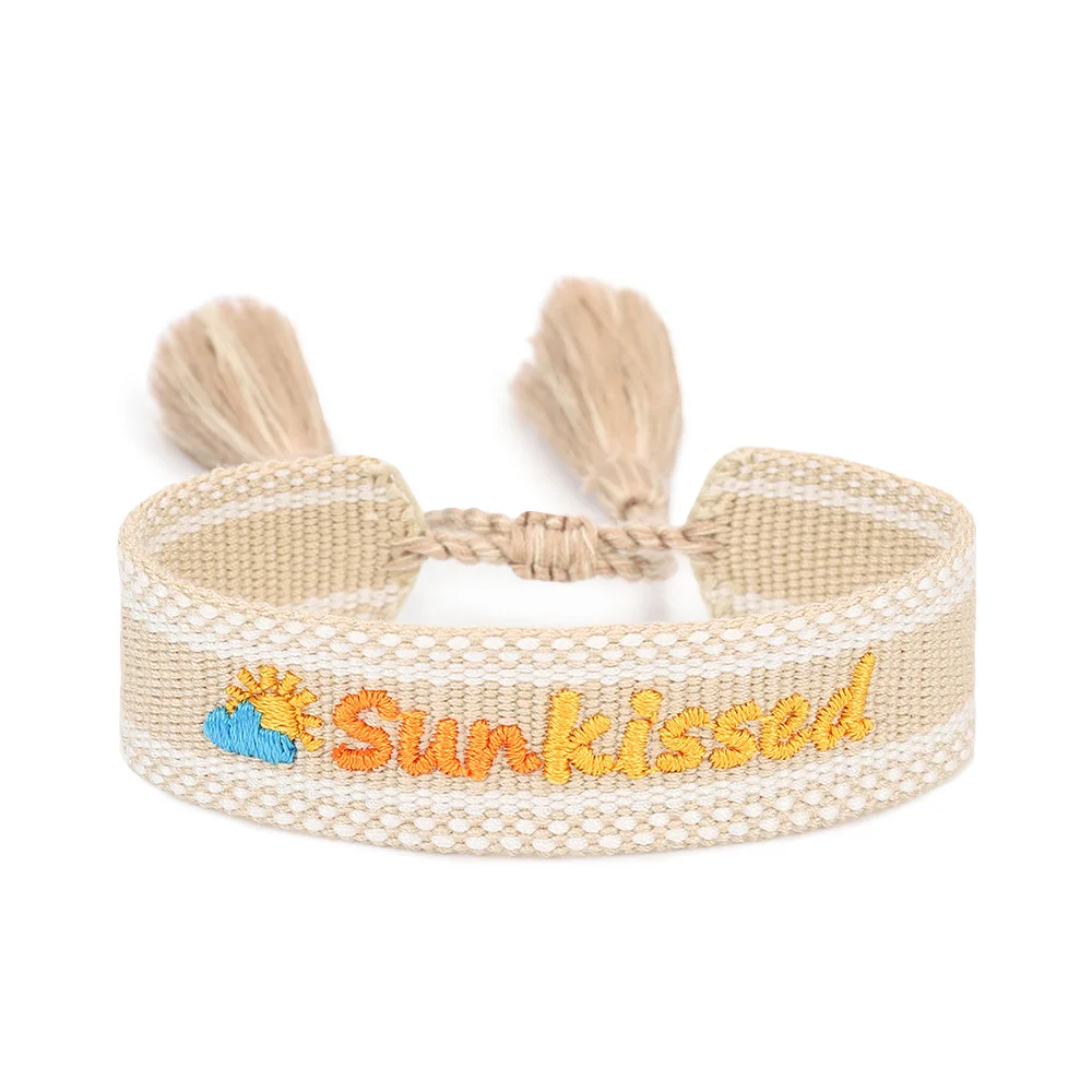 Summer new beach elements braided bracelet women embroidery letters woven tassel hand rope fashion jewelry can be custom letter
Summer new beach elements braided bracelet women embroidery letters woven tassel hand rope fashion jewelry can be custom letter