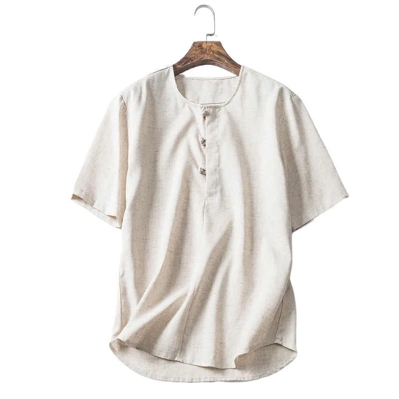 Summer Simple Button Chinese Style Men's Retro Trend Large Size Short-sleeved T-shirt Casual Top
Summer Simple Button Chinese Style Men's Retro Trend Large Size Short-sleeved T-shirt Casual Top