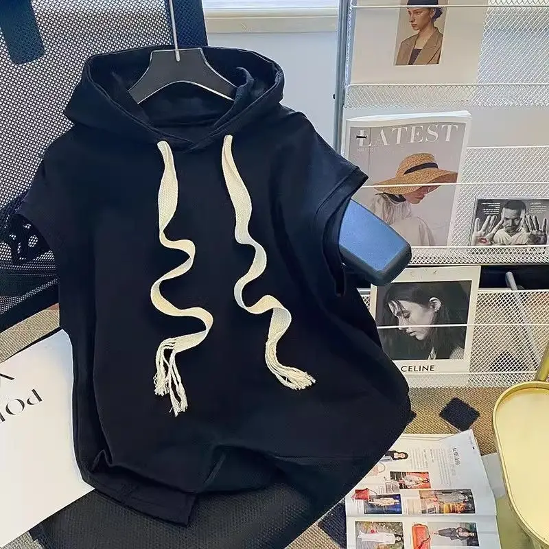 2024 Spring/Summer New Women's Sleeveless Hoodie Loose Lacing Casual Pullover Top Coat
2024 Spring/Summer New Women's Sleeveless Hoodie Loose Lacing Casual Pullover Top Coat