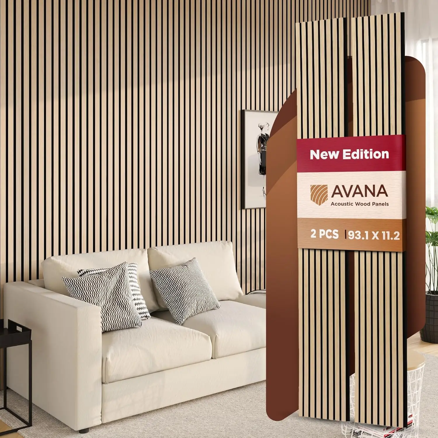 Acoustic Wood Wall Panels 93.2x11.25in – White Oak – 2 Pack for Home Office Decor
Acoustic Wood Wall Panels 93.2x11.25in – White Oak – 2 Pack for Home Office Decor