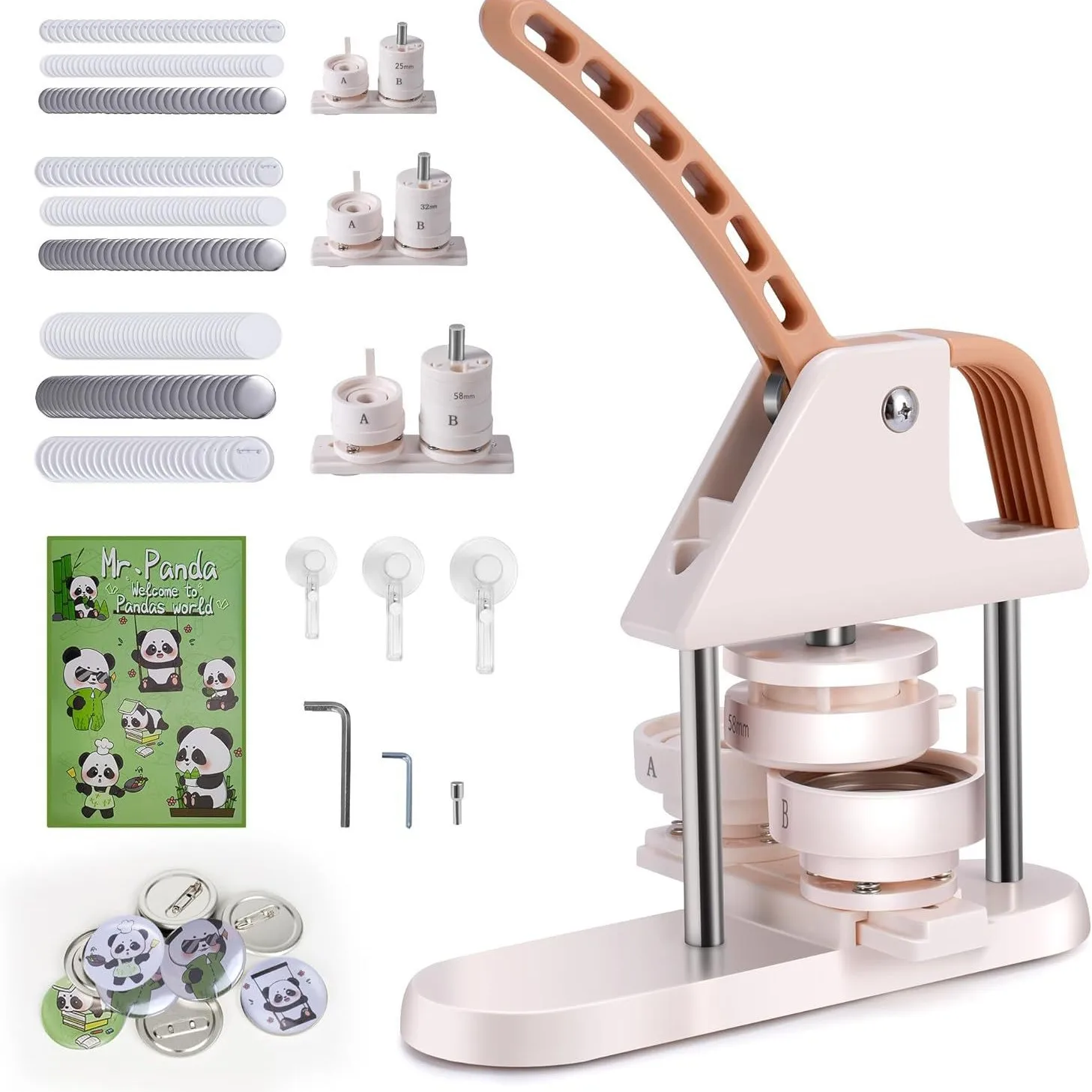 Small three-in-one badge machine with replaceable mold plastic badge maker, one-stop three-in-one badge making tool
Small three-in-one badge machine with replaceable mold plastic badge maker, one-stop three-in-one badge making tool