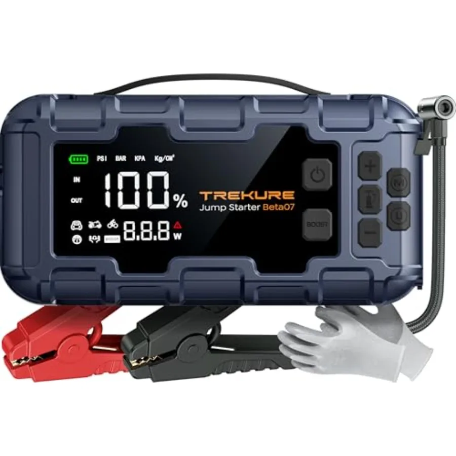 10-in-1 Car Battery Jump Starter Box with Jump Cables and Gloves for All Gas and 12L Diesel 8000A Portable Battery Charger with
10-in-1 Car Battery Jump Starter Box with Jump Cables and Gloves for All Gas and 12L Diesel 8000A Portable Battery Charger with