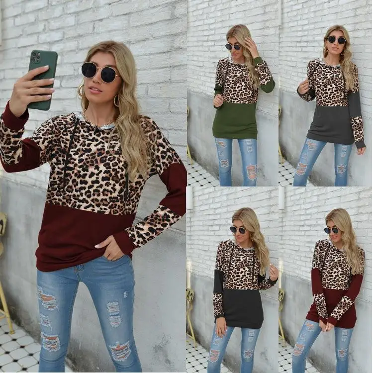 Women's Hooded Sweatshirt Spliced Long Casual Comfortable Sleeveless Leopard Print Pullover Top for Autumn Winter Season
Women's Hooded Sweatshirt Spliced Long Casual Comfortable Sleeveless Leopard Print Pullover Top for Autumn Winter Season
