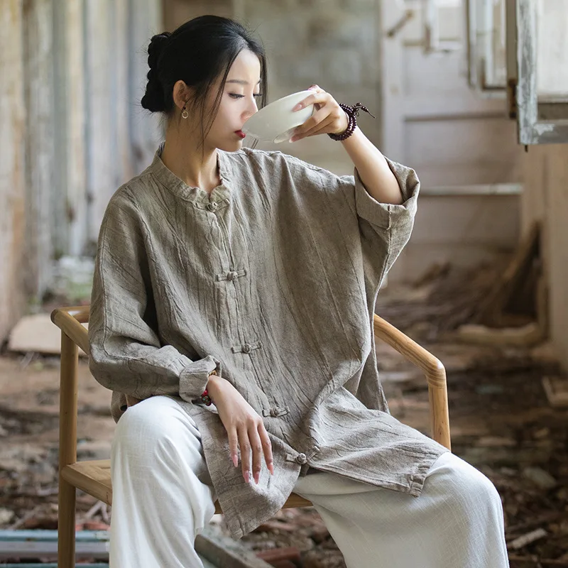 Ramie tie-dye cold button cardigan loose zen tea clothes Tang clothing women's top jacket fashion casual versatile simple temper
Ramie tie-dye cold button cardigan loose zen tea clothes Tang clothing women's top jacket fashion casual versatile simple temper