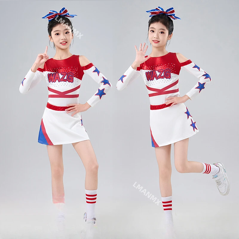 Children's cheerleading performance costume, cheerleading performance costume, women's dance costume
Children's cheerleading performance costume, cheerleading performance costume, women's dance costume