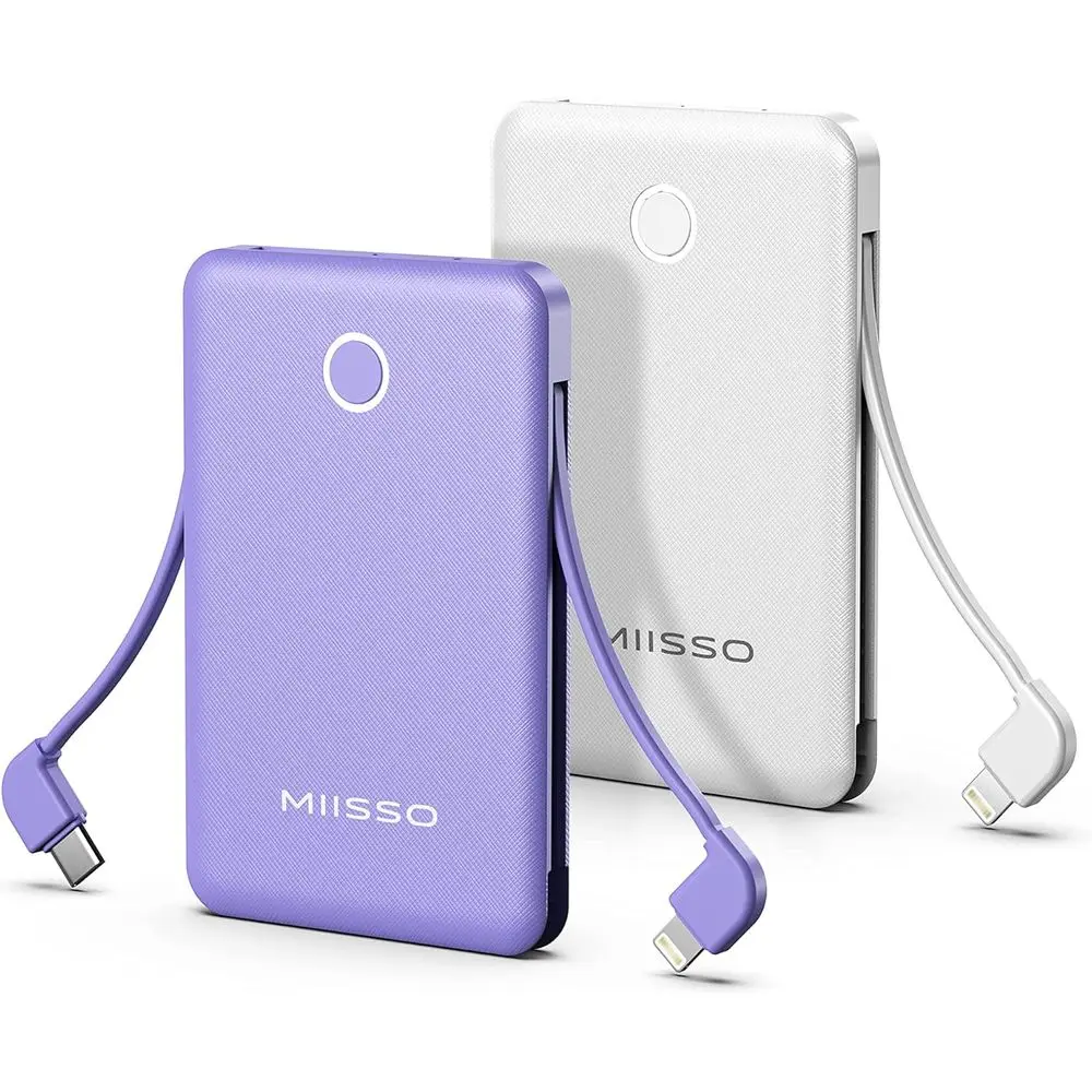 6000mAh Ultra-Slim Power Bank with Built-In Cables, Portable Card-Sized Battery Pack for Universal Devices
6000mAh Ultra-Slim Power Bank with Built-In Cables, Portable Card-Sized Battery Pack for Universal Devices