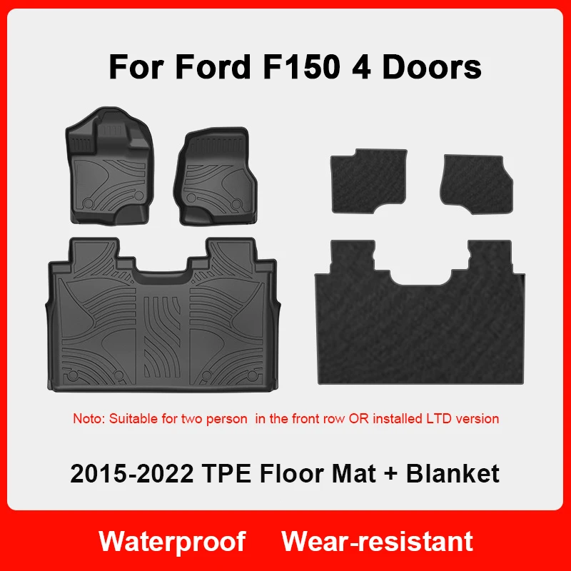 Custom Fit Car Interior Accessories TPE Floor Mat for 2015-2022 Ford F150 Two Person in the Front Row OR Installed LTD Version
Custom Fit Car Interior Accessories TPE Floor Mat for 2015-2022 Ford F150 Two Person in the Front Row OR Installed LTD Version