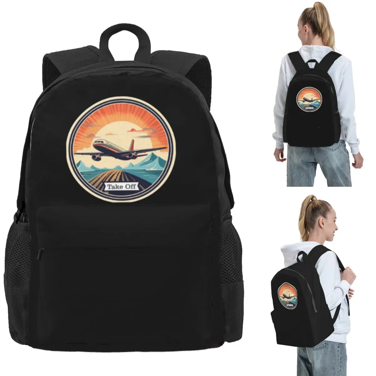 Vintage Airplane Taking Off Backpack Daypack Large Capacity Children BookBag School Bag Shoulder Bags for Men Women
Vintage Airplane Taking Off Backpack Daypack Large Capacity Children BookBag School Bag Shoulder Bags for Men Women