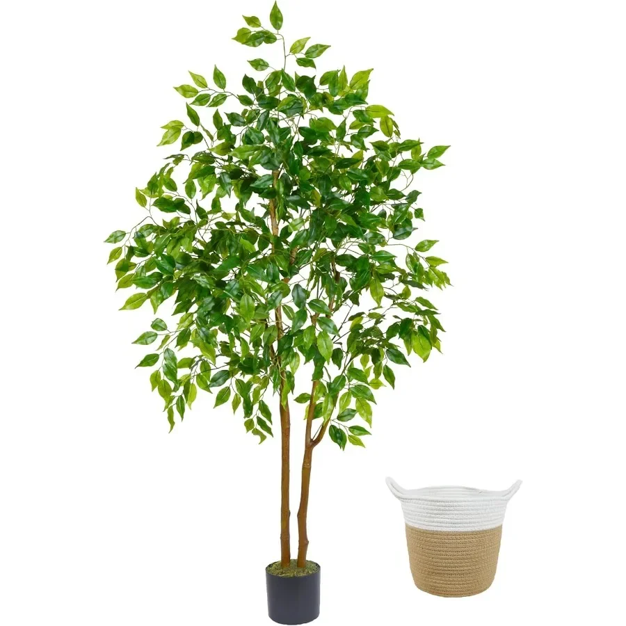 5ft Tall Artificial Ficus Tree with Woven Basket for Indoor Outdoor Use Realistic Faux Plant Decor for Living Room Office Garde
5ft Tall Artificial Ficus Tree with Woven Basket for Indoor Outdoor Use Realistic Faux Plant Decor for Living Room Office Garde