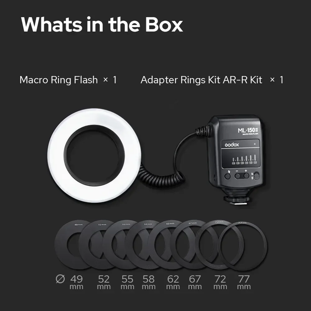 Godox macro led ring flash Speedlite for Sony Canon Nikon Fuji Olympus Panasonic DSLR Cameras photography
Godox macro led ring flash Speedlite for Sony Canon Nikon Fuji Olympus Panasonic DSLR Cameras photography