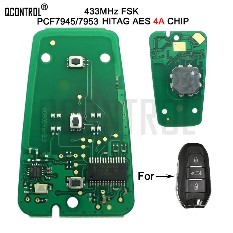 QCONTROL 3 Buttons DS Smart Remote Key PCB 433MHz 7945 Chip for Peugeot 508/Citroen C4
QCONTROL 3 Buttons DS Smart Remote Key PCB 433MHz 7945 Chip for Peugeot 508/Citroen C4