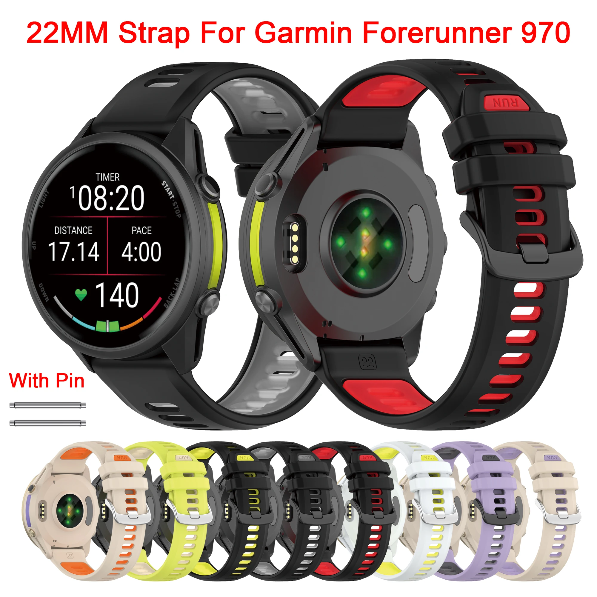 22mm Two Tone Sport Silicone Strap For Garmin Forerunner 970 965 955 Solar 945 935 745 Watch Band Bracelet Forerunner970 correa
22mm Two Tone Sport Silicone Strap For Garmin Forerunner 970 965 955 Solar 945 935 745 Watch Band Bracelet Forerunner970 correa