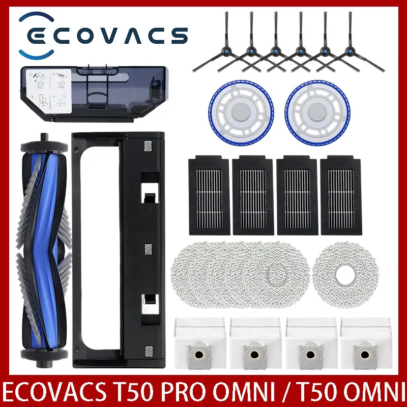 ECOVACS T50 PRO OMNI /T50PRO / T50 OMNI Robot Vacuum Spare Parts Main Side Brushes Mop Cloths HEPA Filters Dust Bags Accessories
ECOVACS T50 PRO OMNI /T50PRO / T50 OMNI Robot Vacuum Spare Parts Main Side Brushes Mop Cloths HEPA Filters Dust Bags Accessories