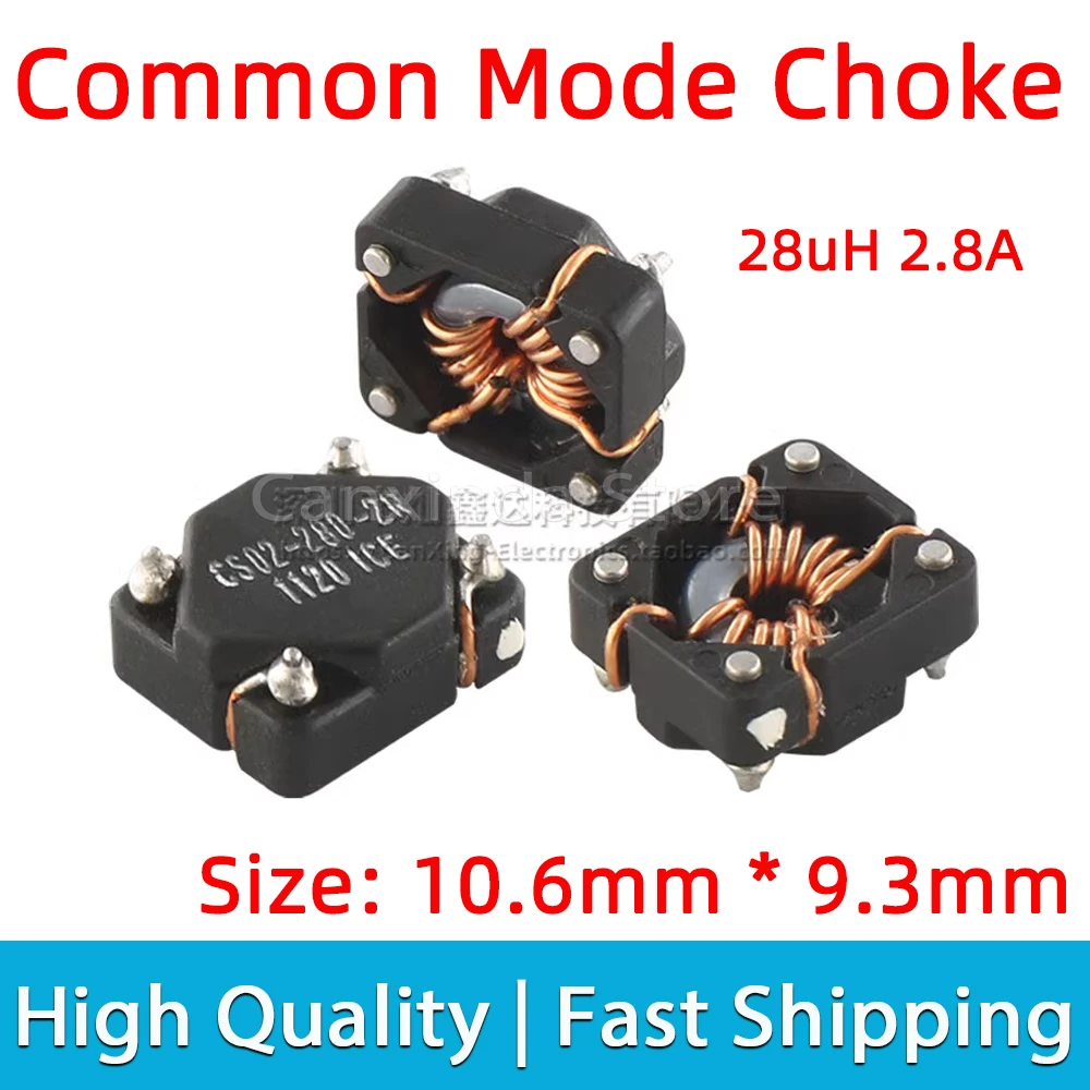 5pcs SMT Common Mode Choke Inductor Inductance 28uH 2.8A Signal Line EMI Filter Noise Supression DC Converter CS02-280-2R
5pcs SMT Common Mode Choke Inductor Inductance 28uH 2.8A Signal Line EMI Filter Noise Supression DC Converter CS02-280-2R